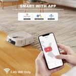 TECBOT Robot Vacuum and Mop (M1 Pro) - LiDAR Robotic Vacuums Cleaner for Home with Pet Hair, Carpet, Hardwood Floors, Auto Smart Mopping, Self Cleaning, Avoids Obstacles, Voice Control, White - Image 3