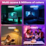 MOES Matter WiFi ST64 Edison Smart Bulbs, Color Changing Light Bulb, 16 Million RGB Colors & Tunable White, Works with Apple Home, Alexa, Google Home, E26 Dimmable 5W (40W Equivalent), 2-Pack - Image 6