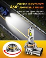 9012/HIR2 Light Bulbs, 90,000LM 15X Ultra-Bright 6500K, 360° Adjustable Quick Install, Real 1:1 Size Direct Replacement 9012 Fog Light Bulb, IP68, Plug N Play, Pack of 2 - Image 4