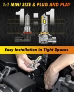 9012/HIR2 Light Bulbs, 90,000LM 15X Ultra-Bright 6500K, 360° Adjustable Quick Install, Real 1:1 Size Direct Replacement 9012 Fog Light Bulb, IP68, Plug N Play, Pack of 2 - Image 5