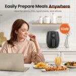 2.1Qt Small Air Fryer - Compact Digital Mini Airfryer with 7-in-1 Presets, 98% Less Oil, Adjustable Temperature & Timer, Shake Reminder, Nonstick, BPA-Free, Dishwasher Safe, Fast & Crispy Cooking - Image 6