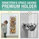Honeyera The Original Stuffed Animal Storage (Patented) - Over Door Organizer for Stuffies, Baby Ideas Holder, Toy Plush Hammock Hanging Net Big Girls Toddler Large Bag Animals Stuffy Behind - Image 5