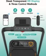 Foldable Treadmill with 10% Incline, 3.5HP Low Noise Walking Pad Treadmill with Handle Bar, Rayspace 4 in 1 Portable Under Desk Treadmills for Home/Office, 350 Lbs Capacity, APP & Remote Control - Image 6