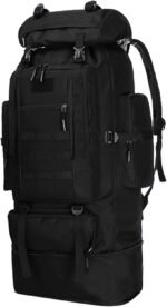 Goaste 100L Camping Hiking Backpack, Molle Military Tactical Rucksack, Waterproof Large Travel Daypack, Adjustable Survival Hunting Sports Bag for Men and Women Hiking, Camping, Touring(Black) - Image 4
