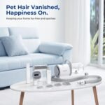 Pecute Dog Grooming Vacuum, 4-in-1 Pet Grooming Kit with Clipper, Brush, 12000Pa Dog Vacuum for Shedding with 1.5L Dust Cup, Storage Pocket, Low Noise Pet Vacuum for Dog & Cat, Home Grooming - Image 6