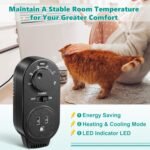 Adjustable Thermostat, Plug in Heating and Cooling Thermostat Controlled Outlet, Compatible with Portable AC, Fans and Space Heaters (1 Pack,Black) - Image 5