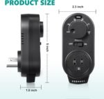 Adjustable Thermostat, Plug in Heating and Cooling Thermostat Controlled Outlet, Compatible with Portable AC, Fans and Space Heaters (1 Pack,Black) - Image 6