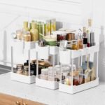 3 Pack Under Sink Organizers and Storage, 2 Tier Bathroom Cabinet Organizer Shelf with Hanging Cups for Kitchen & Bathroom (White) - Image 5