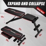Weight Bench Press, Adjustable Workout Benches for Home Gym Dumbbell Exercise, 880 LB Stable Incline Decline Bench for Full Body Workout, 2 Sec Fast Folding Strength Training Sit up Bench - Image 6