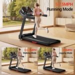CURSOR FITNESS Home Folding Treadmill with Pulse Sensor, 2.5 HP Quiet Brushless, 7.5 MPH, 265 LBS Capacity - Image 4