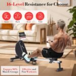 Home Water Rowing Machine - 380 LBS Weight Capacity. Digital Monitor Tracks Workout Data, Ergonomic Seat Ensures Comfort. App-Enabled for Guided Training - Image 5