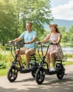Caroma Electric Scooter for Adults with Seat, 800/1200W Motor, Max 30Miles Ranges&20Mph, 14" Fat Tire Foldable E-Scooter with Carry Basket, Dual Braking Dual Suspension, 300lbs Max Load - Image 3