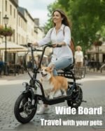 Caroma Electric Scooter for Adults with Seat, 800/1200W Motor, Max 30Miles Ranges&20Mph, 14" Fat Tire Foldable E-Scooter with Carry Basket, Dual Braking Dual Suspension, 300lbs Max Load - Image 4