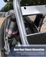 Caroma Electric Scooter for Adults with Seat, 800/1200W Motor, Max 30Miles Ranges&20Mph, 14" Fat Tire Foldable E-Scooter with Carry Basket, Dual Braking Dual Suspension, 300lbs Max Load - Image 7