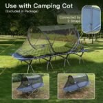 Night Cat Pop-up Mosquito Tent: 1 Person Camping Tent with Bug Screen Net Adults Fits with Camping Cot (Excluded) - Image 6