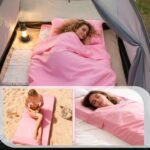 Self Tan Sleep Sack Travel Body Self Tanners Breathable Adult Sleep Sack Lightweight Adult Sheet Protector Reusable Sleeping Bag for Bed Travel Camping Hotel Business Trip (Pink) - Image 7