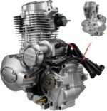 200CC/250CC 4 Stroke Dirt Bike Engine 5-Speed Kick/Electric Start Dirt Bike Engine Manual Transmission ATV Motor Engine 14Hp Single Cylinder Vertical ATV Engine for ATV, Motorcycle - Image 2