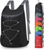 20L Hiking-Daypack Lightweight Foldable Travel Packable Backpack for Camping Cycling Outdoor, Black - Image 2