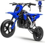 24V Kids Electric Dirt Bike - 250W Electric Motorcycle, 11 Mph Max Speed Electric Motorcycle Mini Bike with Music, 10 Miles Range, Twist Grip Throttle, Metal Suspension, Rubber Tires (Blue) - Image 2