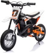 24V Kids Electric Dirt Bike 250W Motor Off-Road Motorcycle, 13.6MPH Fast Speed Powerful Motorcycle for Kids, Electric Mini Bike with Twist Grip Throttle, Leather Seat, Metal Suspension, Rubber Tires - Image 2