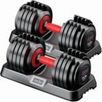 25/55LB Adjustable Dumbbell，10 in 1 Free Single Weights Dumbbell with Anti-Slip Texture Handle for Exercise & Fitness,Fast Adjust Men/Women Gym and Home Strength Training Equipment - Image 2