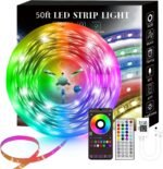 50FT Smart LED Strip Lights, Sync to Music with 40 Key Remote Controller，Lighting Strips with App Control LED Lights for Bedroom,Christmas Lights decration (Multi-Colored, 50FT) - Image 2