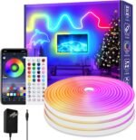 50Ft Led neon Rope Lights Music Sync IP65 Waterproof Flexible Led Rope Lights 40Key Remote/APP Control,Outdoor RGB Neon Lights, DIY Wall Decor Led Neon Strip Lights for Bedroom Indoor. - Image 2