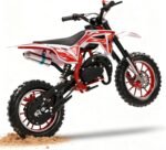 50cc Dirt Bike, 2-Stroke Gas Power Motocross Bike for Kids,Off Road Mini Motorcycle Pocket Motorbike with Front Rear Disc Brakes Up to 25 Mph, Weight Support Up to 330 LBS Birthday Gifts Red - Image 2