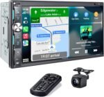 7" Double Din Car Stereo with Wireless Apple CarPlay & Android Auto, QLED Touchscreen, Bluetooth, Backup Camera, 4.2-CHN Audio, 2 Subwoofer Outputs, AM/FM Car Radio - Image 2