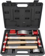 7 Piece Auto Body Repair Kit，Hammer and Dolly Tools with Carbon Steel on Wood Handles,Performance Heavy Duty Dollies Set,Roller Fixer Dent Remover Tool. - Image 2