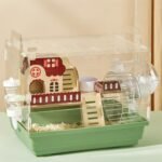 8 in 1 Clear Acrylic Hamster Cage with All Accessories,13.5''L* 10''W* 13''H Dwarf Hamster Cage,Small Hamster Habitat,Garden Style Mouse Cage for Pet Mice,Hamster Enclosure with Stairs(1-Layer) - Image 2