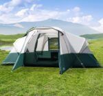 8/10/11 Person Camping Tent with Porch, Large Family Tents for Camping, PU1000MM Waterproof Tent with 5 Mesh Windows, Removable Rainfly, Reflective Windproof Rope, Big Dome Tent Fits 3 Queen Airbeds - Image 2
