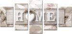 AWLXPHY Decor Home Sign Canvas Wall Art for Living Room Decoration Framed Print Painting 5 Panels Modern Still Life Love Stretched Artwork Giclee Wedding Gift (Yellow, W40 x H20) - Image 2