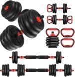 Adjustable Dumbbells,20/30/40/60/80lbs Free Weight Set with Connector, 4 in1 Dumbbells Set Used as Barbell/Kettlebells/Push up Stand, Fitness Workout Equipment for Home Gym for Youth,Women/Men - Image 2