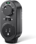 Adjustable Thermostat, Plug in Heating and Cooling Thermostat Controlled Outlet, Compatible with Portable AC, Fans and Space Heaters (1 Pack,Black) - Image 2