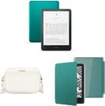 Amazon Kindle Paperwhite Signature Edition Bundle: Includes, Amazon Kindle Paperwhite Signature Edition 32GB | Metallic Jade, Sling Bag | Dune, Clear Back Case | Jade - Image 2