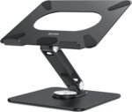 BESIGN LSX7 Laptop Stand with 360 Rotating Base, Ergonomic Adjustable Notebook Riser Holder Compatible with Air, Pro, Dell, HP, Lenovo More 10-15.6" Laptops (Black) - Image 2