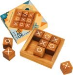 BSIRI Tic Tac Toe for Kids and Adults Coffee Table Living Room Decor and Desk Decor Family Games Night Classic Board Games Wood Rustic for Families Size 4 Inch - Image 2
