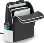 Backpack for PS5/ Slim/ Pro Console, Full Protection PS5 Carrying Case Travel Bag, Large Capacity PS5 Storage Bag for Dual Controllers, PS Portal, Laptop, Game Cards, PS5 Backpack with 3 Cable Pouch - Image 2