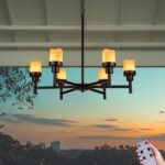 Battery Operated Chandelier, Outdoor Hanging Candle Lights Battery Gazebo Lights, Outdoor Chandelier for Gazebo, Canopy, Pergola, Porch, Tent Decor (6) - Image 2