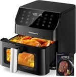 Beelicious 5.8QT Large Air Fryer, 12-in-1 Digital Airfryer with Clear Window, 40+ Recipes, Flavor-Lock Tech, Shake Reminder, Compact, Quiet, Dishwasher Safe, Nonstick (Black) - Image 2