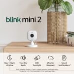 Blink Mini 2 — Home Security & Pet Camera with HD video, color night view, motion detection, two-way audio, and built-in spotlight — 1 camera (White) - Image 2