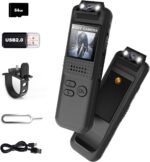 Body Camera, Mini Sports Camera with 64GB TF Card, 1080P HD Body Cam, 180° Rotatable Lens, Small Action Video Camcorder with Magnetic Back Clip & Bike Mount, POV Cam for Bike, Outdoor Use - Image 2