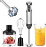 Bonsenkitchen 4-in-1 Immersion Blender Handheld, 20 Speeds Hand Blender with Turbo Mode, Stainless Steel Blade, Egg Whisk, Beaker & Chopper Bowl, Stick Mixer for Soup, Smoothie, Puree, Baby Food - Image 2