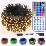 BrizLabs RGB + Warm White Christmas Lights, 98.5FT 300 LED Color Changing String Lights with Remote, Red White Christmas Light, Twinkle Mini Light Dimmable Tree Light for Indoor Outdoor Xmas Halloween - Image 2