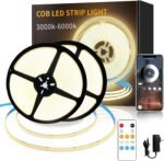 COB LED Strip Lights 100ft,3000K DC 24V Dimmable Warm White Flexible LED Rope Lights for Bedroom,with Remote and app Control LED Lights Strip for Living Room, Shelf, Cabinet - Image 2