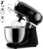 COWSAR Stand Mixer, 12 Speeds Tilt-Head Electric Commercial Stand Mixer, 3-In-1 Kitchen Mixer with Bowl, Dough Hook, Whisk and Beater, Black - Image 2