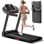 CURSOR FITNESS Home Folding Treadmill with Pulse Sensor, 2.5 HP Quiet Brushless, 7.5 MPH, 265 LBS Capacity - Image 2