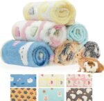 CUSOZWO Guinea Pig Bedding Mat - 6 Pack Fleece Soft Warm Small Animal Blankets for Rat Rabbit Hamster Chinchilla Hedgehog Lizard - Washable Small Pet Cage Liners Sleep Mat Bedding Accessories - Image 2