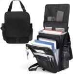 Car Front Seat Organizer with Accordion File Pocket | Laptop Sleeve (Up to 15.6 In) | Privacy Flap | Cup Holders | Adjustable Straps | Holds Tablets, Files, Supplies | for Work on the GO - Image 2